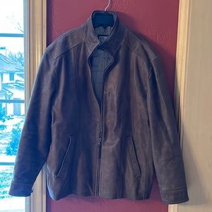 Joseph A Banks brown leather jacket size L